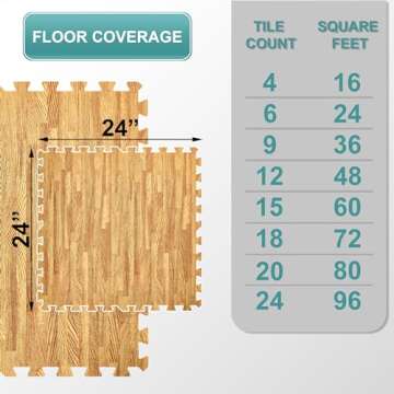 Sorbus Wood Floor Mats - Interlocking Comfort Tiles for Home