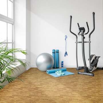 Sorbus Wood Floor Mats - Interlocking Comfort Tiles for Home