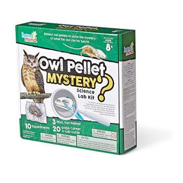 hand2mind Animal Science Kit for Kids 8-12, Kids Science Kit with Fact-Filled Guide, Learn About Animal Biology and Dissect Owl Pellets, STEM Toys, 10 Science Experiments