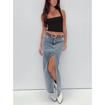 REORIA Women's Stylish Summer Crop Top for Comfort