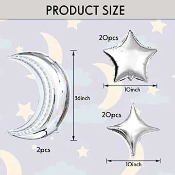 42pcs Moon and Star Balloons for Celebrations and Parties