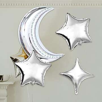 42pcs Moon and Star Balloons for Celebrations and Parties