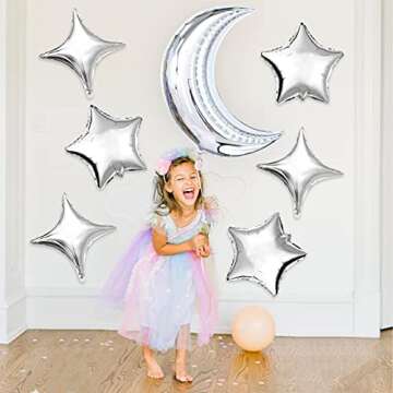 42pcs Moon and Star Balloons for Celebrations and Parties