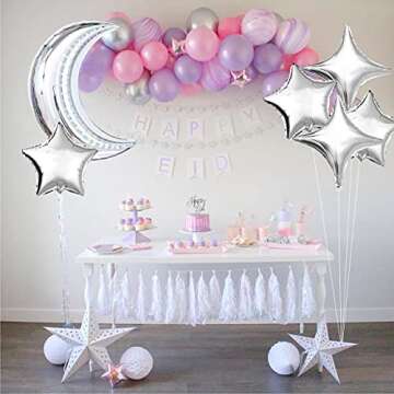 42pcs Moon and Star Balloons for Celebrations and Parties