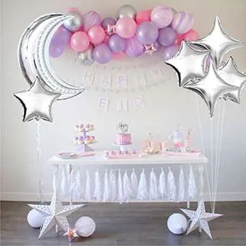 42pcs Moon and Star Balloons for Celebrations and Parties