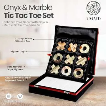 Luxury Marble Tic Tac Toe Game | Elegant Home Decor & Gift