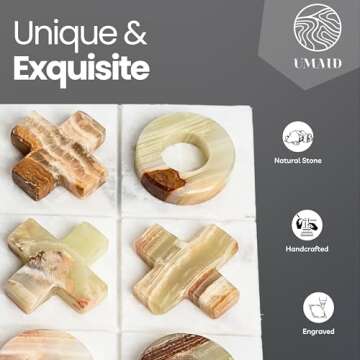 Luxury Marble Tic Tac Toe Game | Elegant Home Decor & Gift