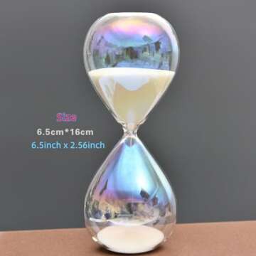 Falytemow Hourglass Sand Timer Glass Sand Timer Egg Hourglass for Kitchen Brushing Teeth School Teaching (Smooth, 15 Minutes)