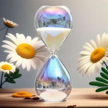 Falytemow Hourglass Sand Timer Glass Sand Timer Egg Hourglass for Kitchen Brushing Teeth School Teaching (Smooth, 15 Minutes)