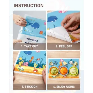 Disposable Stick-on Placemats for Babies & Kids 40 Pack