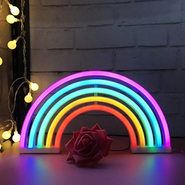 QiaoFei Rainbow Light Signs for Kids Gift LED Rainbow Neon Signs Rainbow Lamp for Wall Decor Bedroom...