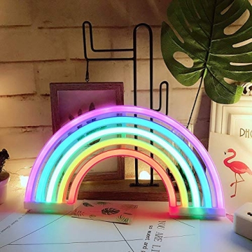 Vibrant QiaoFei Rainbow Light Sign for Festive Decor