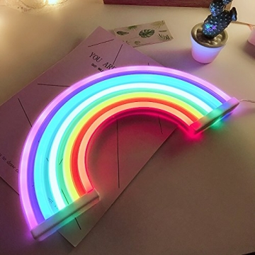 Vibrant QiaoFei Rainbow Light Sign for Festive Decor