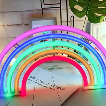 Vibrant QiaoFei Rainbow Light Sign for Festive Decor