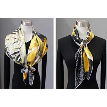 ANDANTINO 100% Silk Scarf 43" Large Square Lightweight Headscarf& Shawl–Women Hair Wraps-With Gift Packed