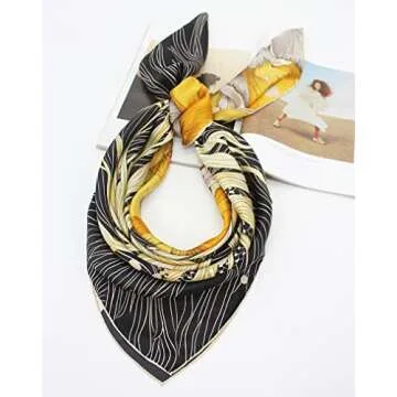 ANDANTINO 100% Silk Scarf 43" Large Square Lightweight Headscarf& Shawl–Women Hair Wraps-With Gift Packed