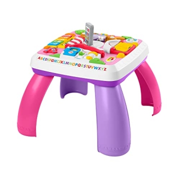 Fisher-Price Baby & Toddler Toy Laugh & Learn Around The Town Learning Table, Pink with Music Lights...