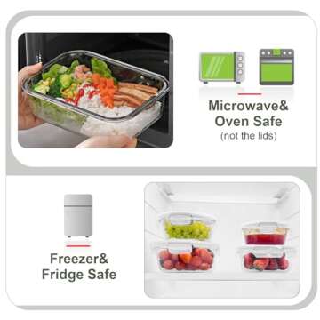 BAYZZ Airtight Glass Food Storage Containers Set 24 Pieces