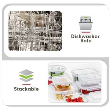 BAYZZ Airtight Glass Food Storage Containers Set 24 Pieces