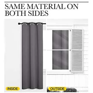 NICETOWN Noise Reducing Blackout Curtains 84" Long for Bedroom, Grey, 42" Wide, 2 Panels, Thermal Insulated Room Darkening Drapes for Home Family Decorations