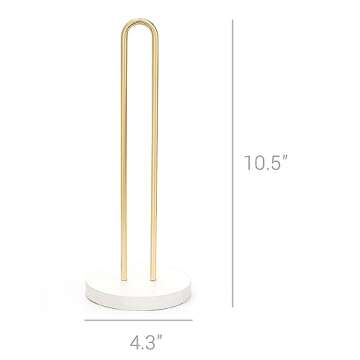 Mkono Scrunchies Holder Stand Hair Accessories Organizer Gold White Metal Scrunchies Tower Hold 25 - 35 Scrunchies Modern Vertical Hair Tie Organizer Jewelry Scrunchy Holder for Girls, White