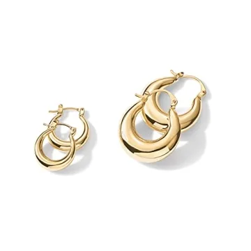 PAVOI 14K Gold Plated Chunky Hoop Earrings Women Sustainable