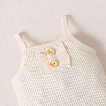 GRNSHTS Infants Baby Girls Summer Shorts Set Knit Sleeveless Romper Bodysuit+Floral Bloomers+Headband Clothes Outfit (Beige, 6-12Months)