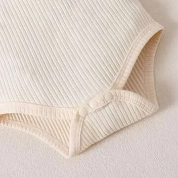 GRNSHTS Infants Baby Girls Summer Shorts Set Knit Sleeveless Romper Bodysuit+Floral Bloomers+Headband Clothes Outfit (Beige, 6-12Months)