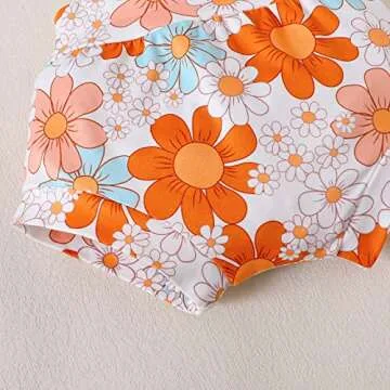 GRNSHTS Infants Baby Girls Summer Shorts Set Knit Sleeveless Romper Bodysuit+Floral Bloomers+Headband Clothes Outfit (Beige, 6-12Months)