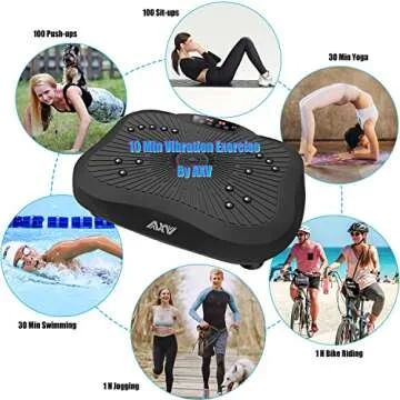 AXV Vibration Plate Exercise Machine Whole Body Workout Portable Mini Vibrate Fitness Platform Lymph...