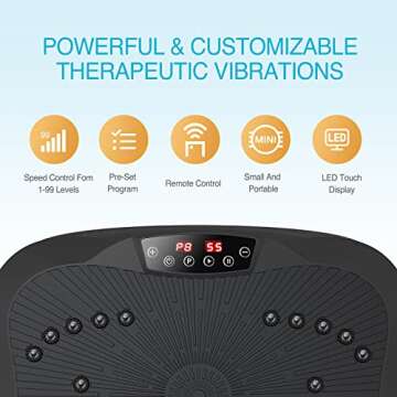 AXV Vibration Plate Exercise Machine Whole Body Workout Portable Mini Vibrate Fitness Platform Lymphatic Drainage Machine for Weight Loss Shaping Toning Wellness Home Gyms Workout