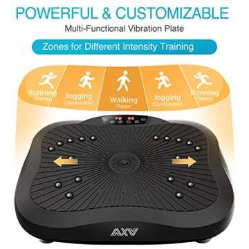 AXV Vibration Plate Exercise Machine Whole Body Workout Portable Mini Vibrate Fitness Platform Lymphatic Drainage Machine for Weight Loss Shaping Toning Wellness Home Gyms Workout