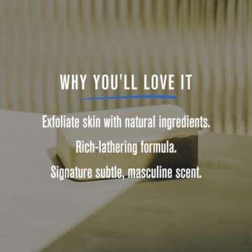 Baxter of California Exfoliating Body Bar Soap for Men with Cedarwood and Oak Moss Essence | For All Skin Types | Buffs Out Dry Skin and Boosts Cell Renewal | 7 ounces | Holiday Gift Guide