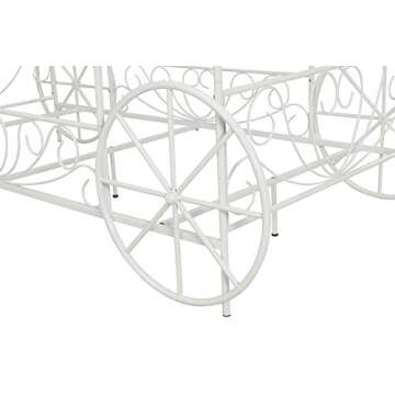 DHP Metal Carriage Bed Frame for Kids, Fairy Tale Design with Headboard and Canopy, Underbed Storage Space for Toys, Twin, White