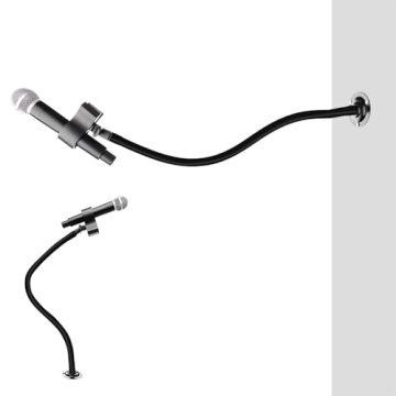 Microphone Arm Stand - 23.6inch Gooseneck with Metal Base and Clips