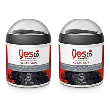 Yes To Tomatoes Detoxifying Charcoal DIY Powder-To-Clay Mask - 1 Ounce | For All Skin Types | Charcoal and Tomatoes To Detoxify and Clean Skin