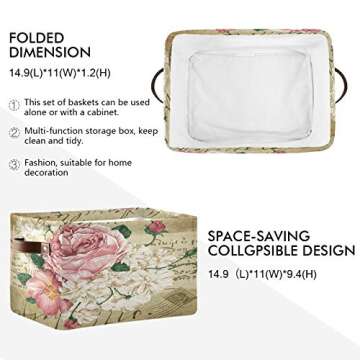 ALAZA Floral Storage Bin for Stylish Organization