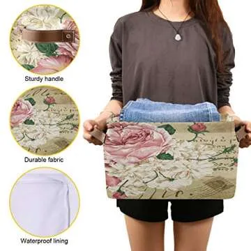 ALAZA Floral Storage Bin for Stylish Organization