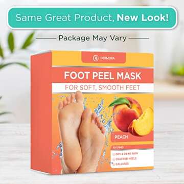 DERMORA Foot Peel Mask - 4 Pack for Soft, Smooth Feet