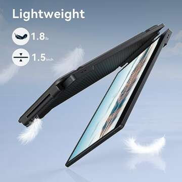 APILDELLA 14'' 1080P Portable Dual Monitor Extender for Laptops - USB C and HDMI, Plug-Play for Dual Display on Mac and Windows, Fits 13''-17.3'' Laptops