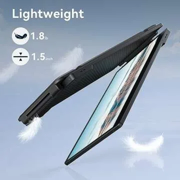 APILDELLA 14'' 1080P Portable Dual Monitor Extender for Laptops - USB C and HDMI, Plug-Play for Dual Display on Mac and Windows, Fits 13''-17.3'' Laptops