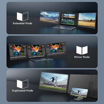 APILDELLA 14'' 1080P Portable Dual Monitor Extender for Laptops - USB C and HDMI, Plug-Play for Dual Display on Mac and Windows, Fits 13''-17.3'' Laptops