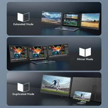 APILDELLA 14'' 1080P Portable Dual Monitor Extender for Laptops - USB C and HDMI, Plug-Play for Dual Display on Mac and Windows, Fits 13''-17.3'' Laptops