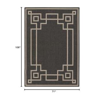 Mark&Day Outdoor Rugs, 6x9 Natalie Cottage Indoor/Outdoor Black/Camel Area Rug, Non Shedding Black B...