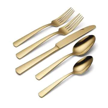 APTITUDE GOLD 20PC Flatware Set - Durable and Stylish