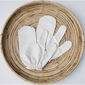 Healm 100% Raw Silk Garshana Gloves | Ayurvedic Massaging Mitts for Women | Dry Massage Brush for Lymphatic Drainage, Acne, Scars, Cellulite & Toxin Removal | Quick, Simple Instructions