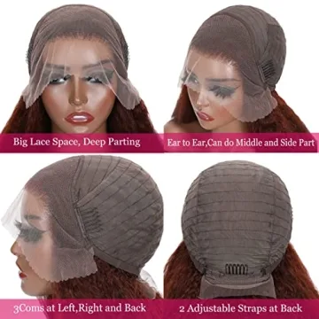 UNICE Reddish Brown Kinky Straight 13X4 Lace Front Wig