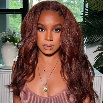 UNICE Reddish Brown Kinky Straight 13X4 Lace Front Wig