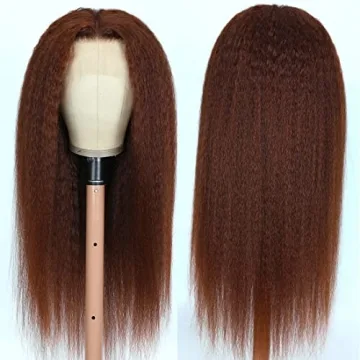 UNICE Reddish Brown Kinky Straight 13X4 Lace Front Wig