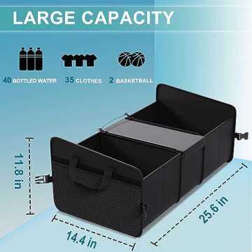 Sposuit Car Storage Trunk Organizer - Collapsible Trunk Organizer with Cooler for Grocery Cargo, Large Storage for Car, SUV, Sedan, Jeep